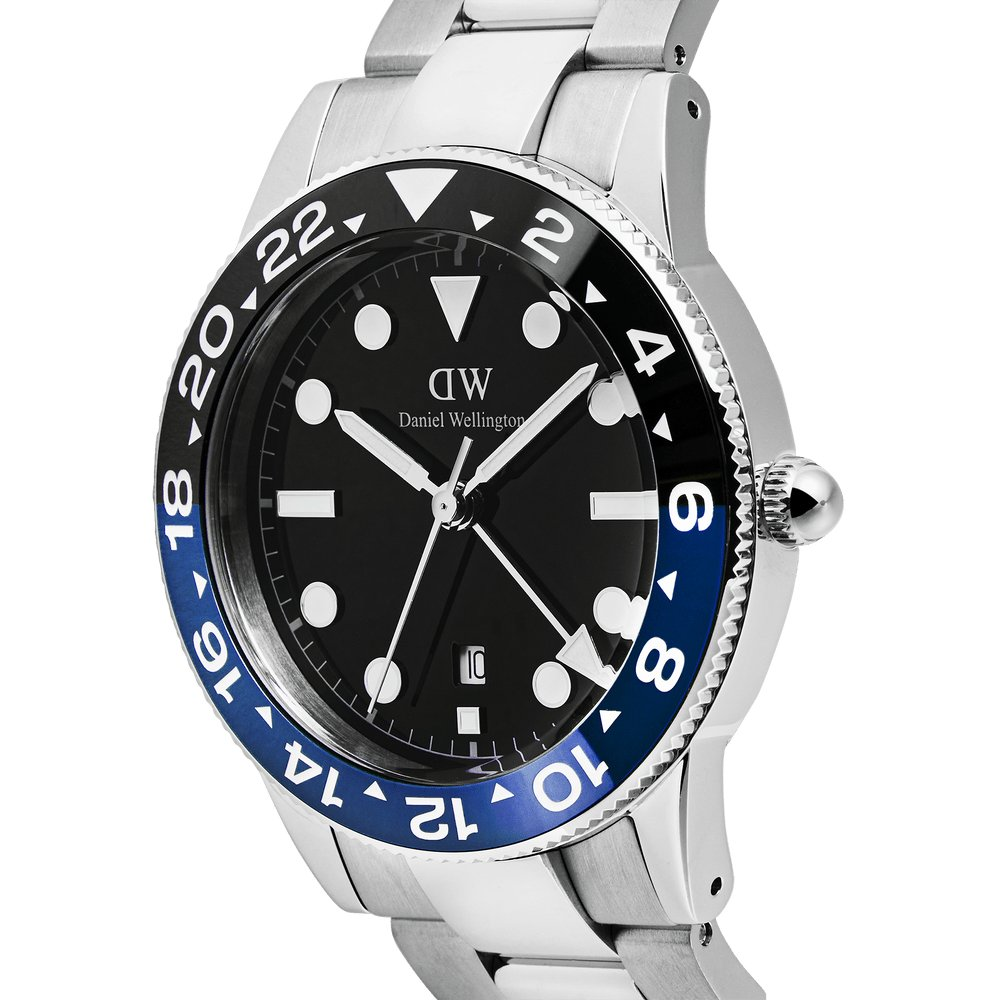 Daniel Wellington | Iconic GMT Link Black Blue Ceramic Bezel Silver – foto 3