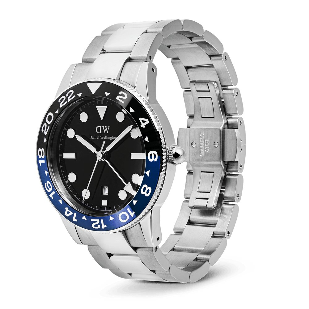 Daniel Wellington | Iconic GMT Link Black Blue Ceramic Bezel Silver – foto 5