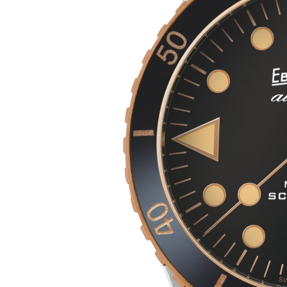 Eberhard & Co. Scafograf 200 MCMLIX Bronze Edition 41147.01 CP – dettaglio lunetta girevole con inserto in ceramica