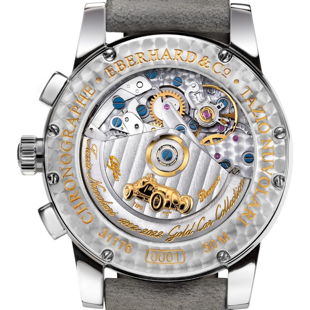 Eberhard & Co. Tazio Nuvolari Gold Car Collection 31176.02 CP – fondello in vetro zaffiro con Alfa Romeo Tipo C in oro 18 kt