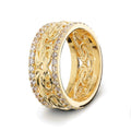 ETRUSCA | Anello a Fascia Catena Bizantina con Pavé di Cubic Zirconia