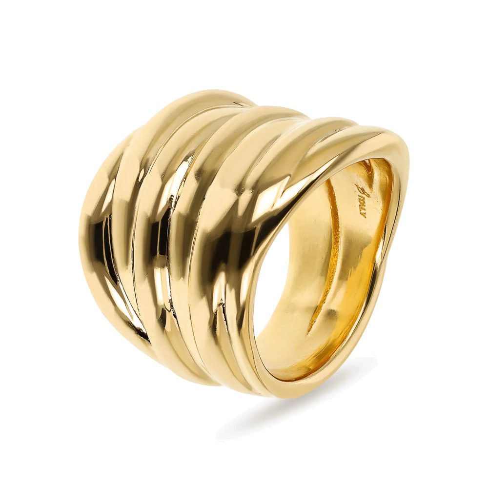 ETRUSCA | Anello a Fascia Graduato Texture Rigata
