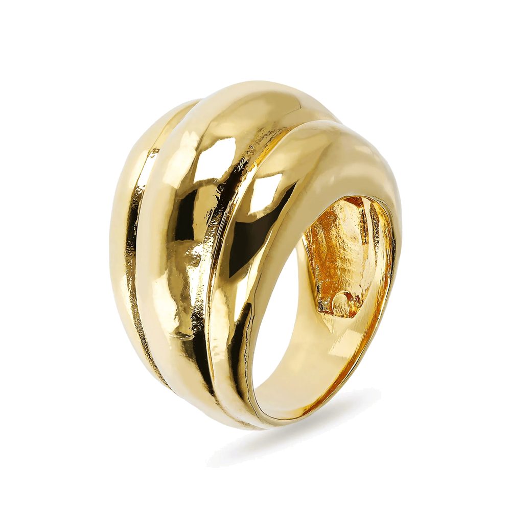 ETRUSCA | Anello a Fascia Martellato Design Triplo