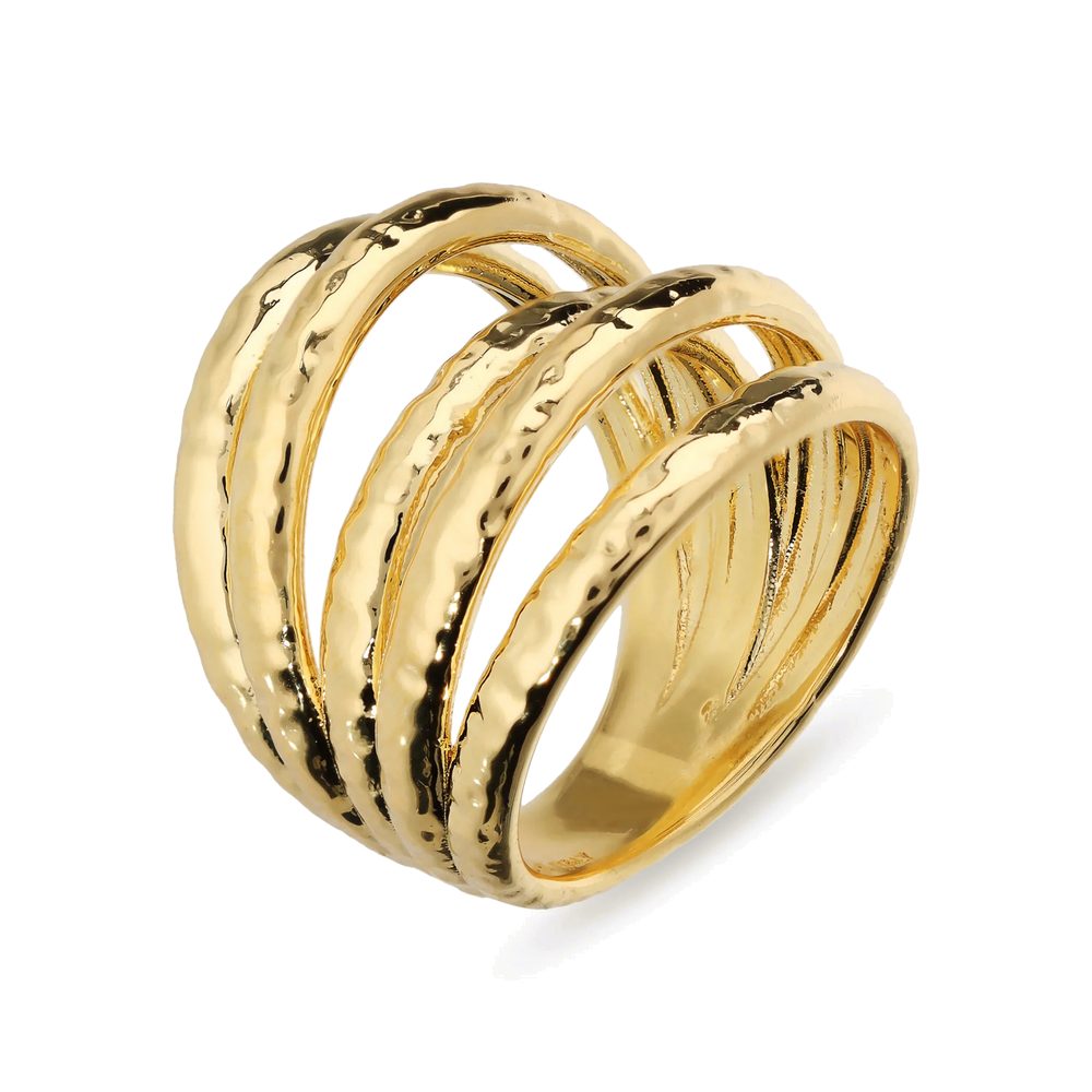 ETRUSCA | Anello a Fascia Multifilo Martellato