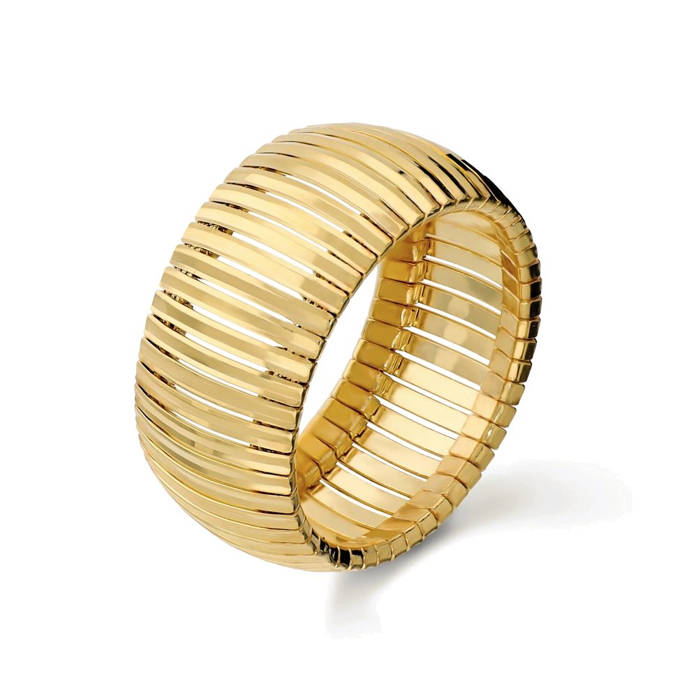 ETRUSCA | Anello a Fascia Omega Diamantato