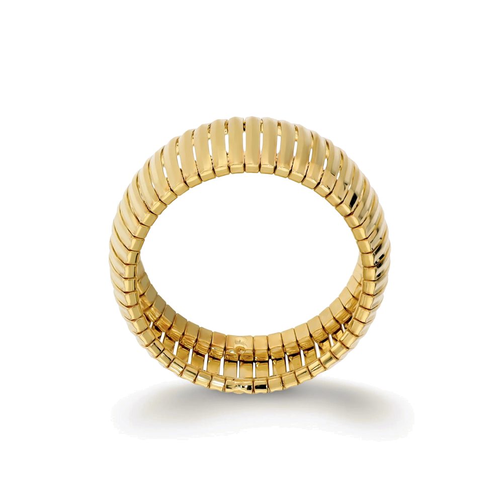 ETRUSCA | Anello a Fascia Omega Diamantato