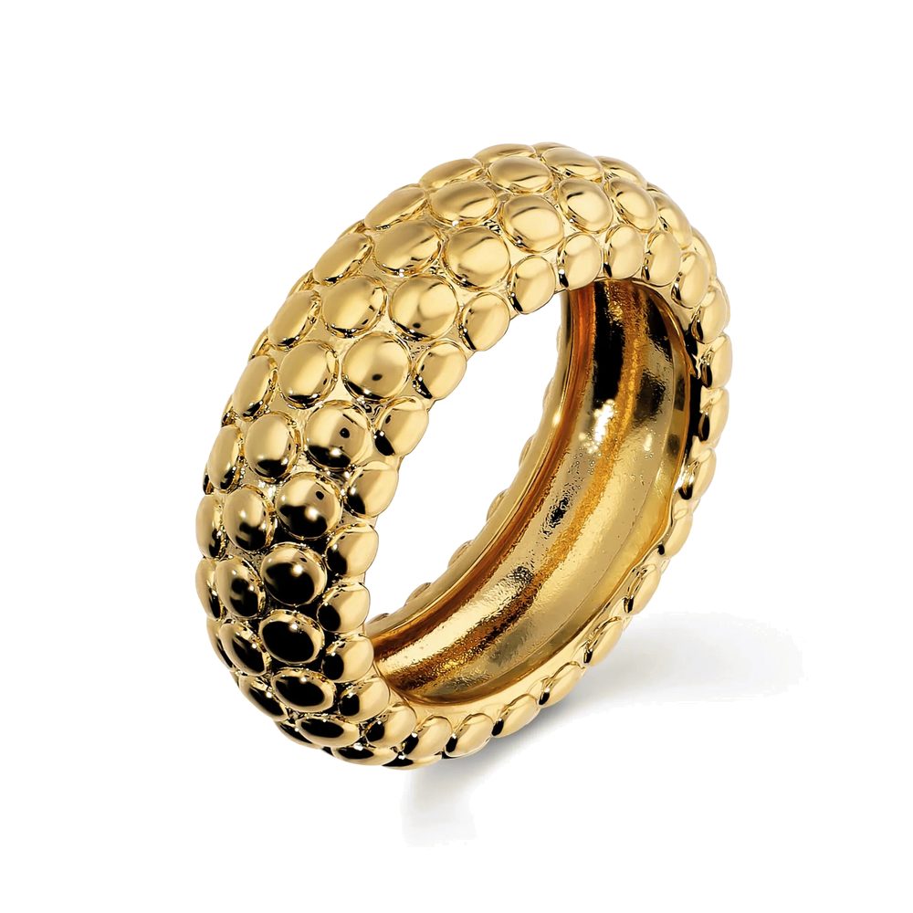 ETRUSCA | Anello a Fascia Texture Pallinata