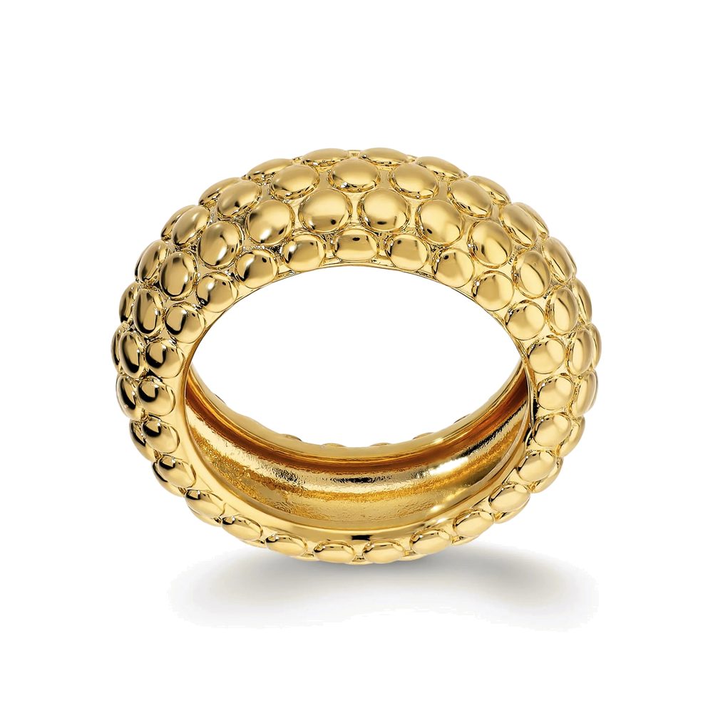 ETRUSCA | Anello a Fascia Texture Pallinata