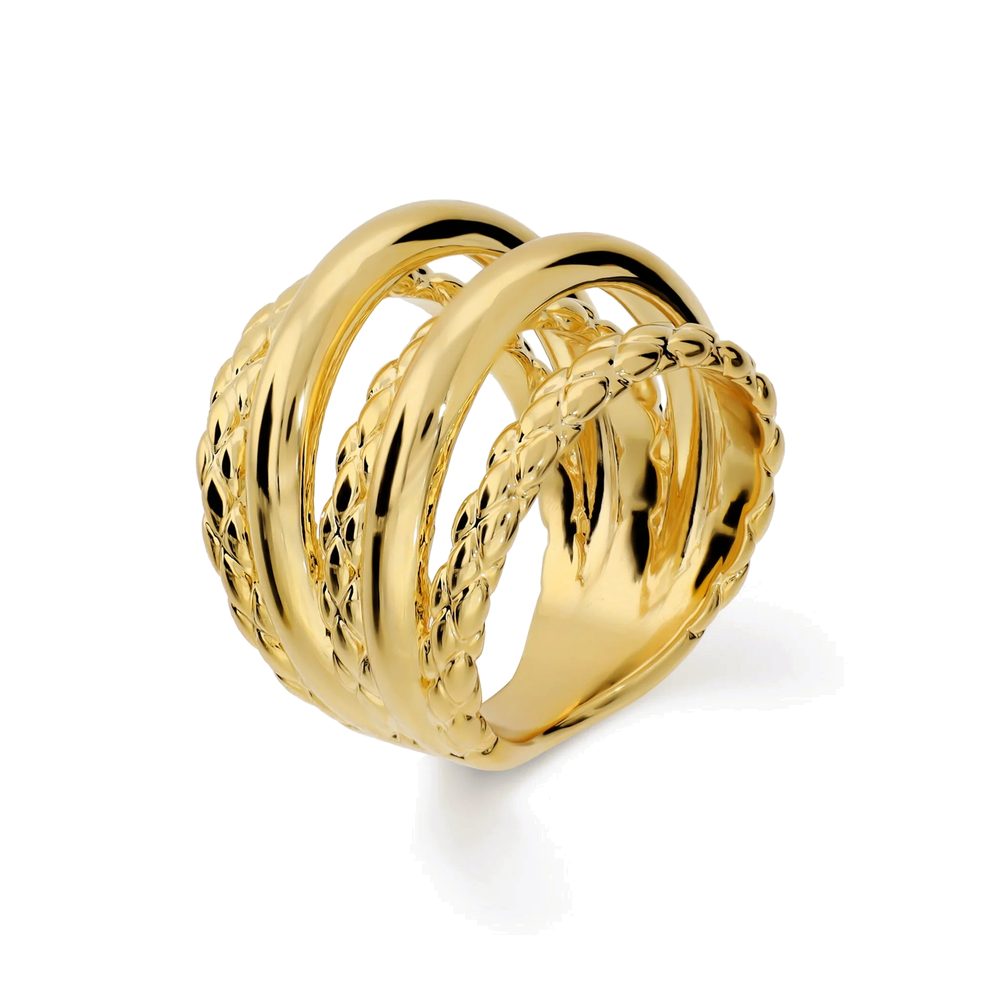 ETRUSCA | Anello Multifilo Martellato