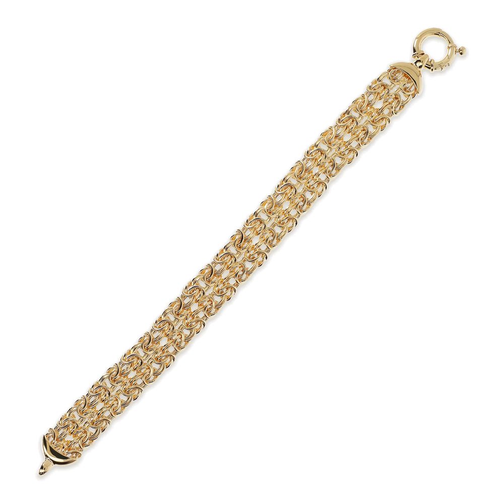 ETRUSCA | Bracciale a Fascia Doppia Catena Bizantina