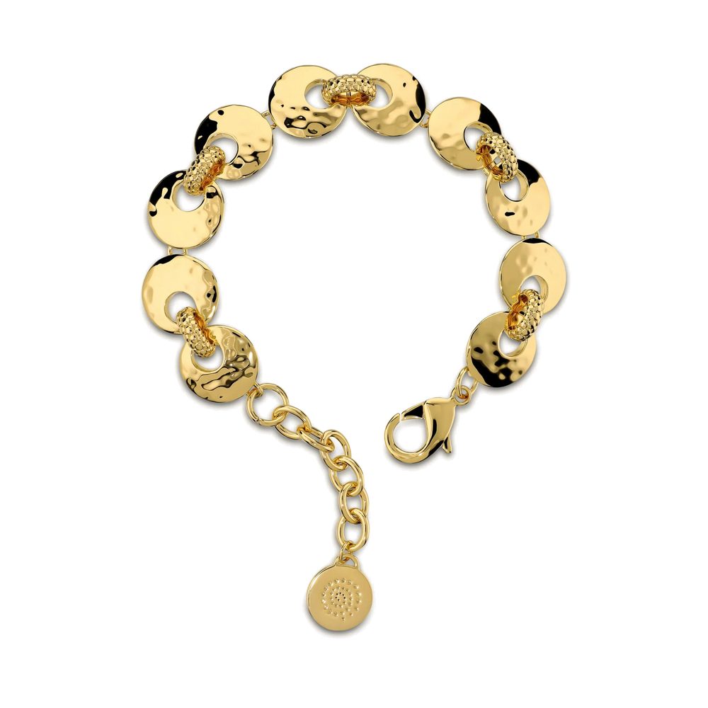 ETRUSCA | Bracciale con Dischi e Rondelle Finitura Martellata e Pallinata