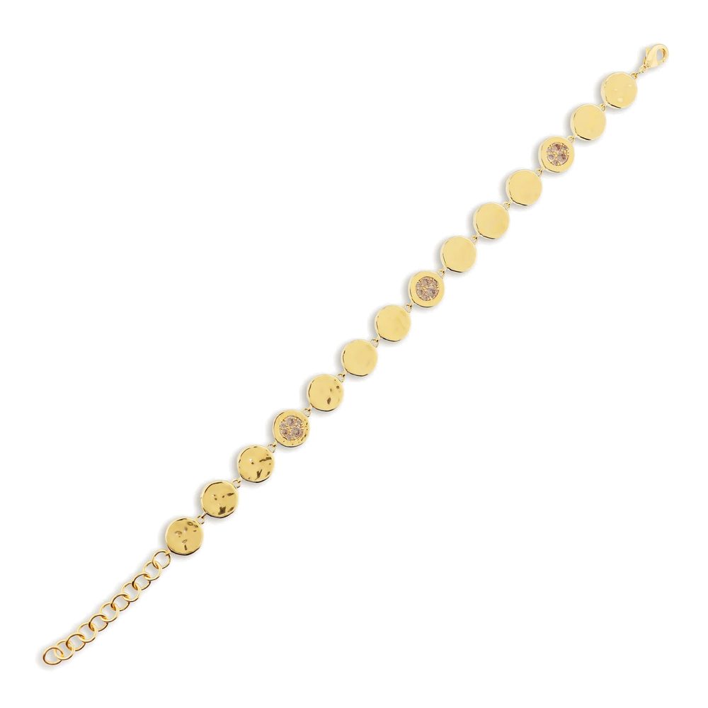 ETRUSCA | Bracciale Eclissi Dorata con Pavé di Cubic Zirconia