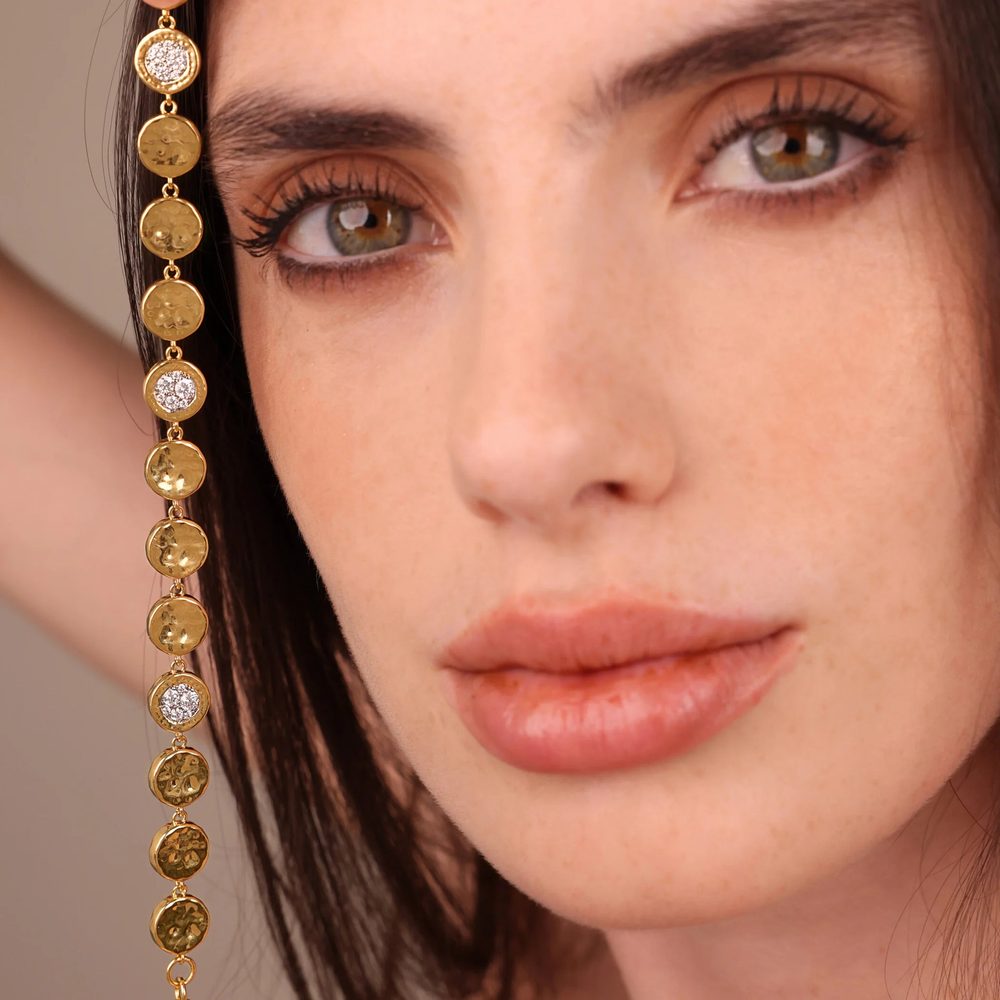 ETRUSCA | Bracciale Eclissi Dorata con Pavé di Cubic Zirconia