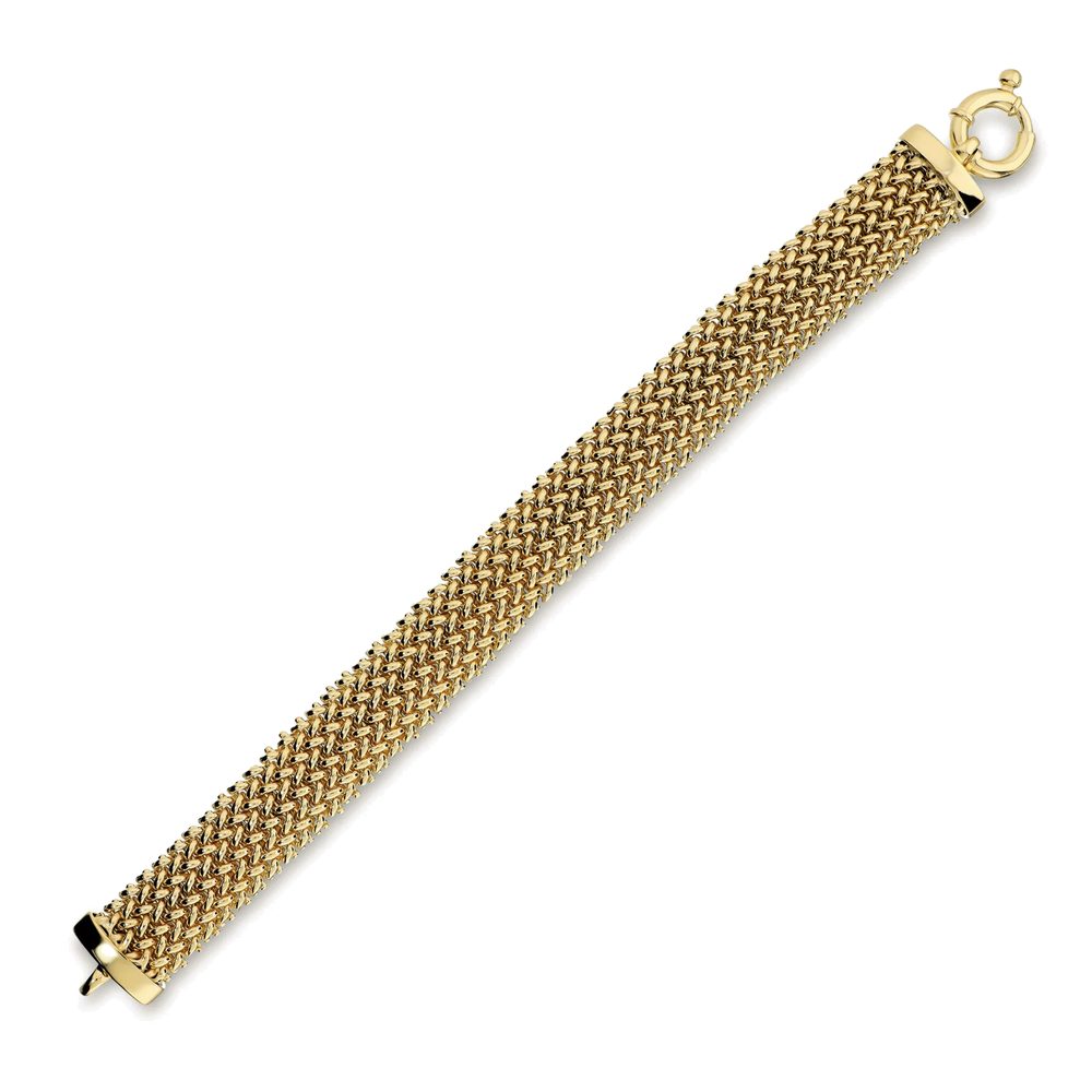 ETRUSCA | Bracciale Maglia Grana di Riso Bombata Placcato Oro 18Kt