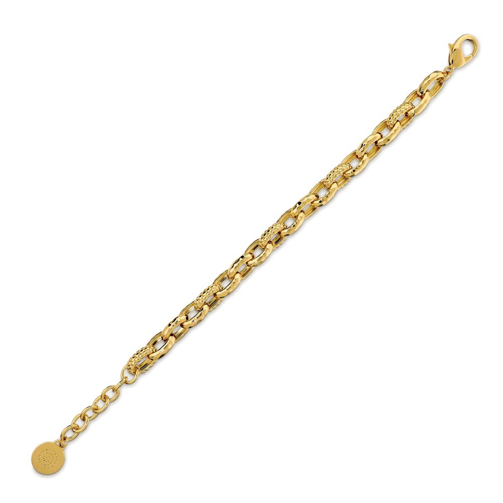 ETRUSCA | Bracciale Maglie Ovali Finitura Martellata e Pallinata
