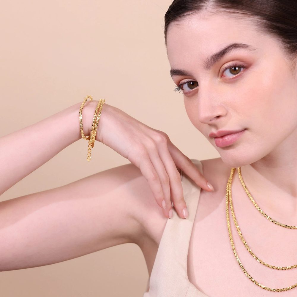ETRUSCA | Bracciale Multifilo Catena Margherita