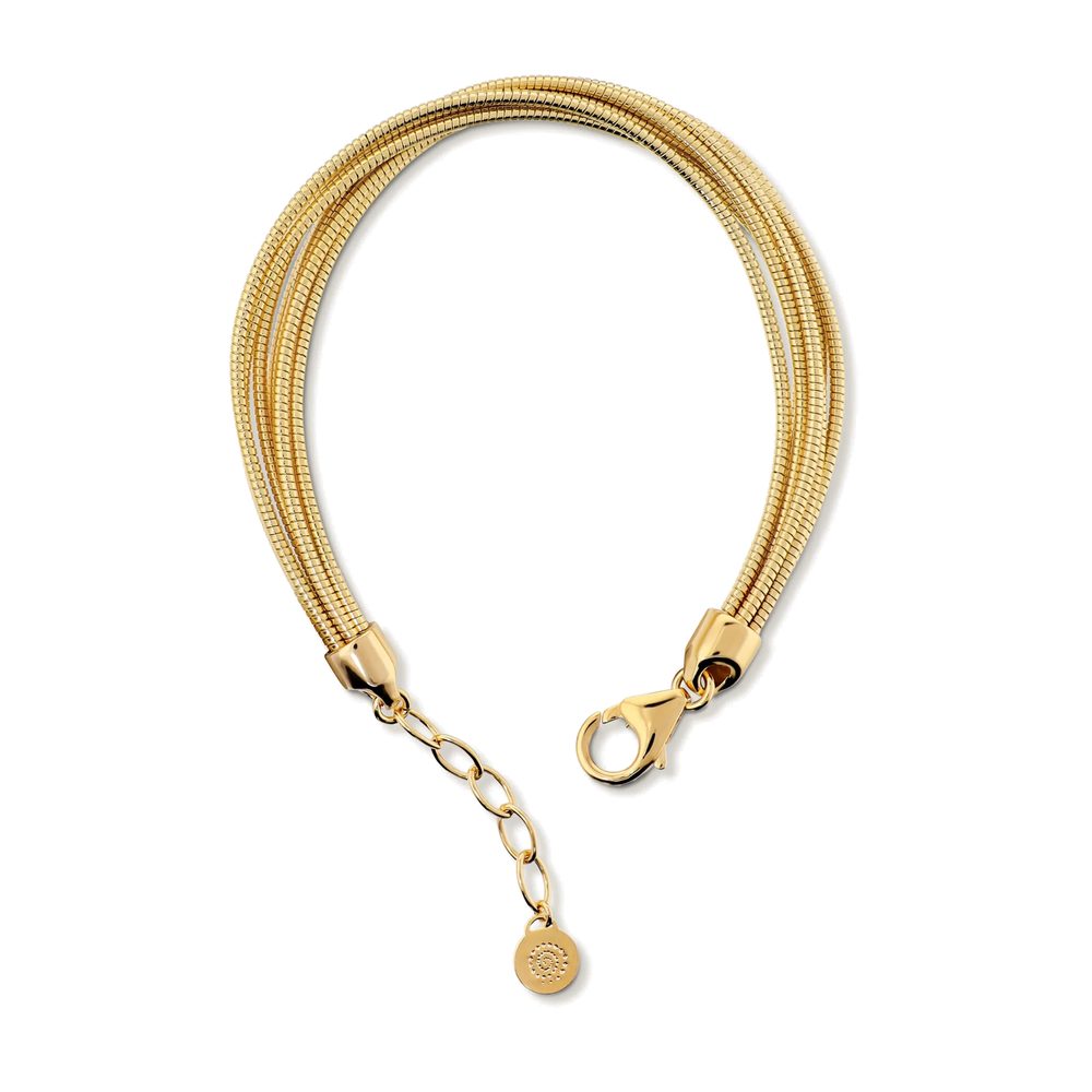 ETRUSCA | Bracciale Multifilo Maglia Omega Tubogas Placcato Oro 18Kt