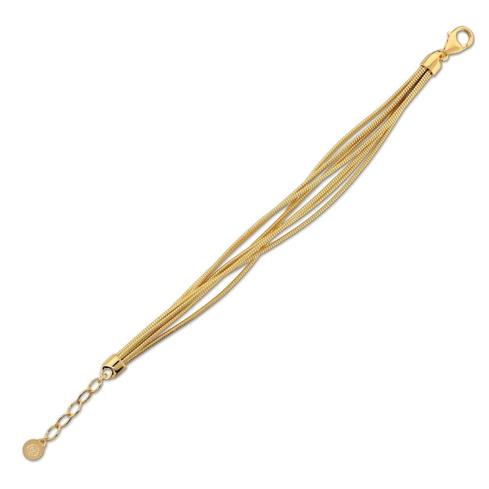 ETRUSCA | Bracciale Multifilo Maglia Omega Tubogas Placcato Oro 18Kt