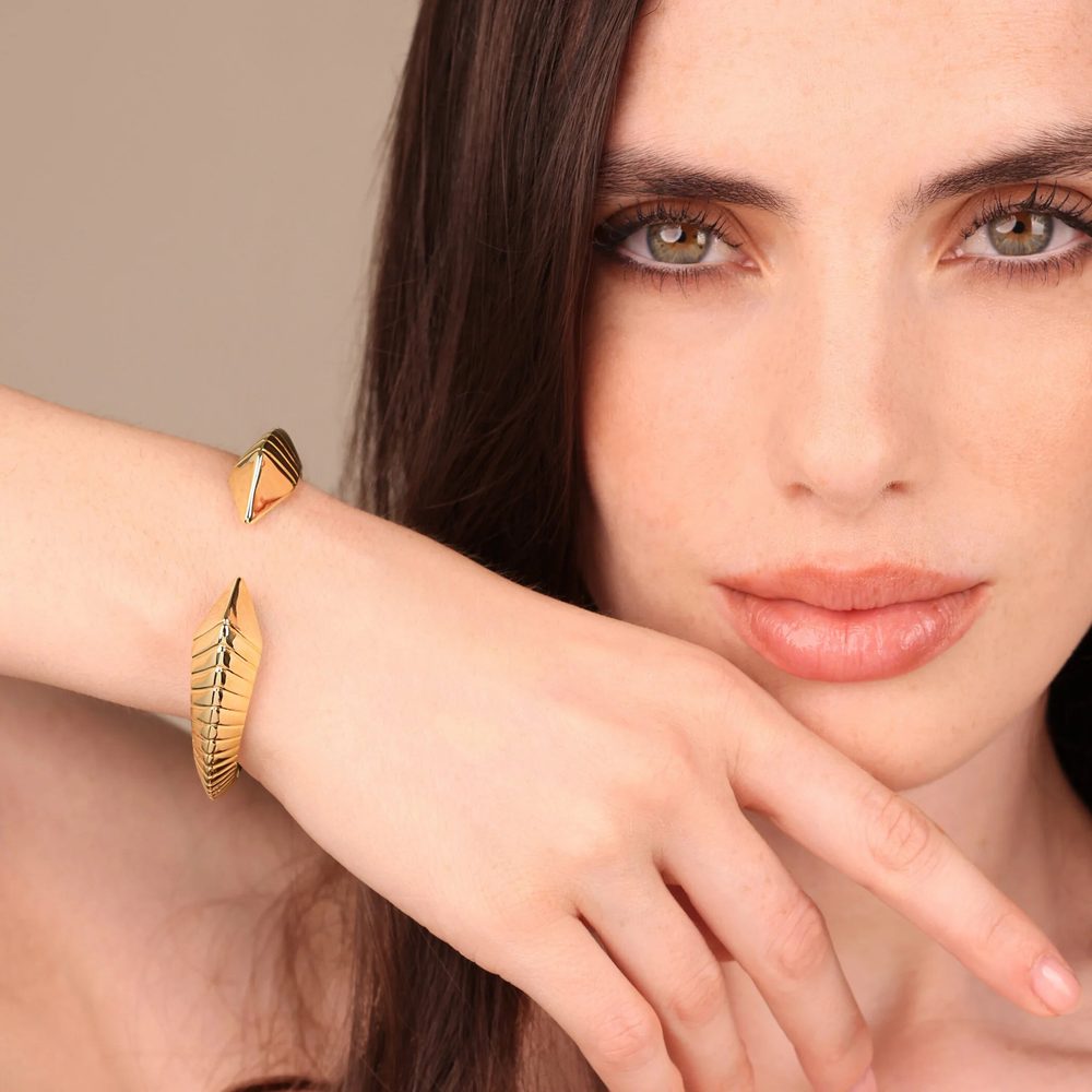 ETRUSCA | Bracciale Rigido Graduato Texture Rigata