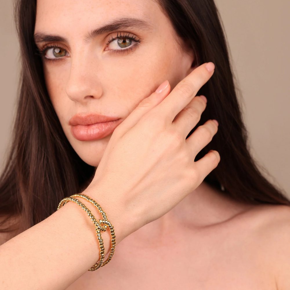 ETRUSCA | Bracciale Rigido Nodo Texture Corda