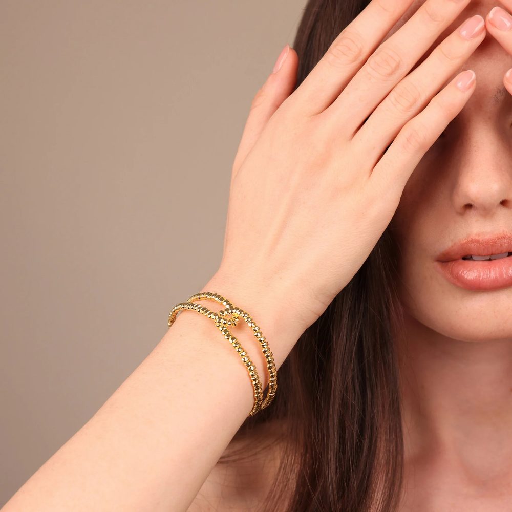 ETRUSCA | Bracciale Rigido Nodo Texture Corda