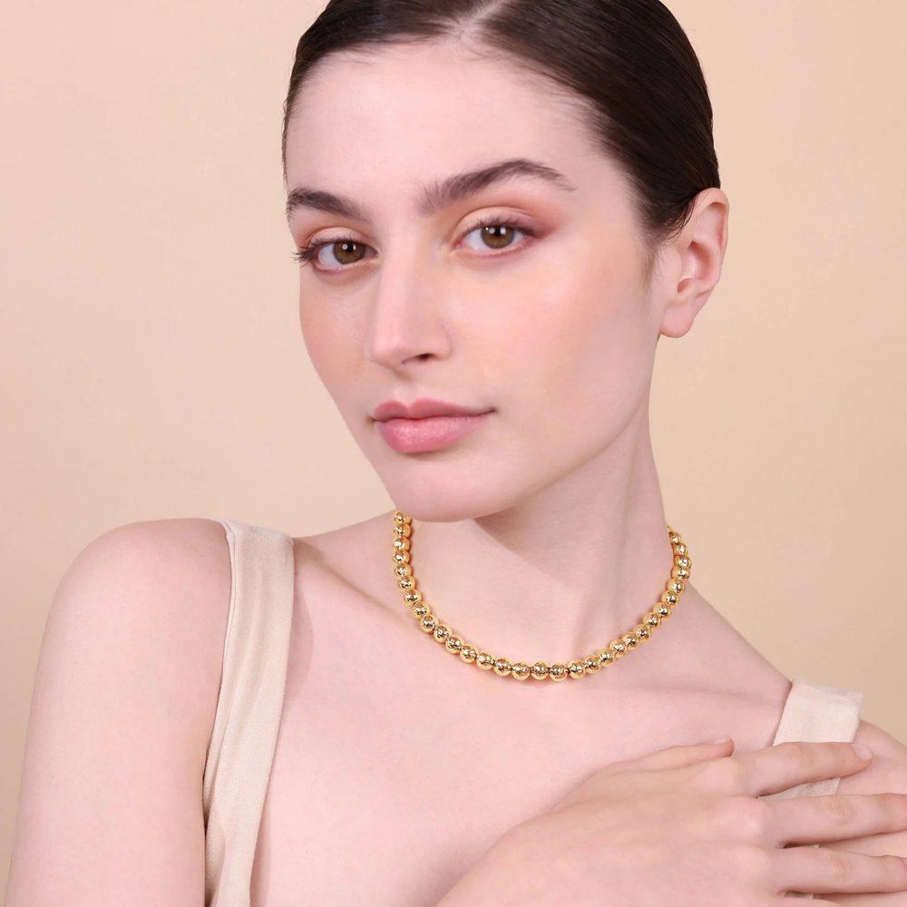 ETRUSCA | Collana Girocollo con Sfere Martellate