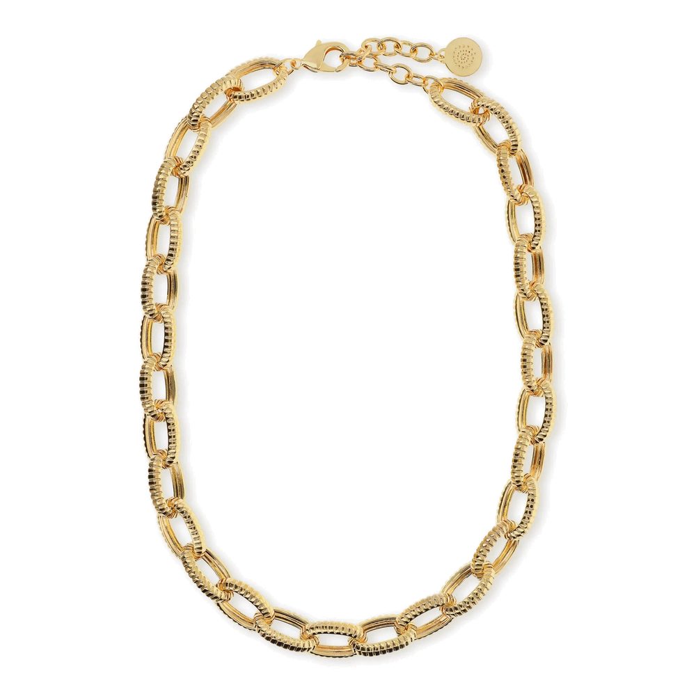 ETRUSCA | Collana Girocollo Maglie Ovali Texture Rigata