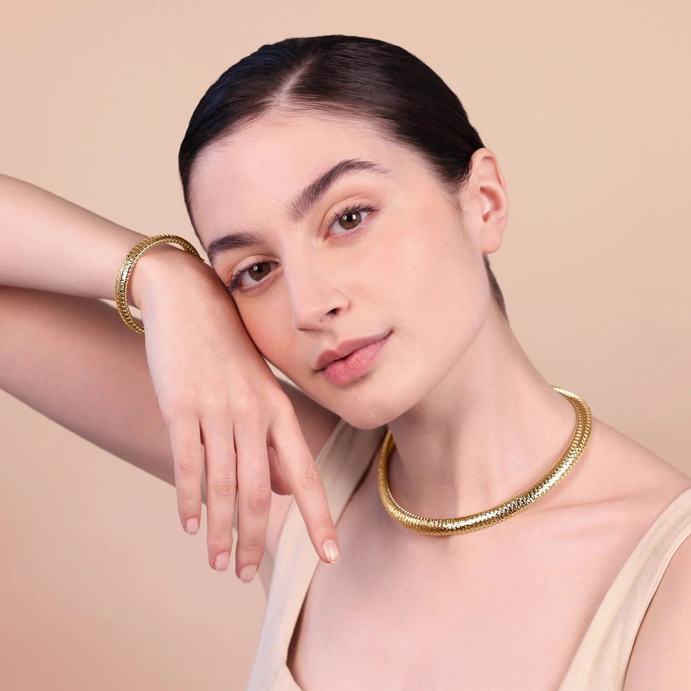ETRUSCA | Collana Girocollo Tubogas Diamantata