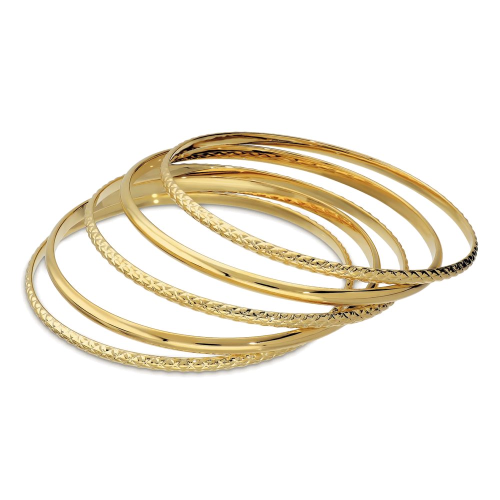 ETRUSCA | Set 5 Bangle Lucidi e Martellati
