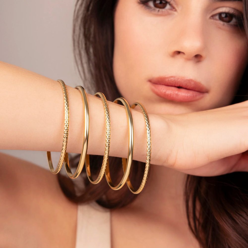 ETRUSCA | Set 5 Bangle Lucidi e Martellati