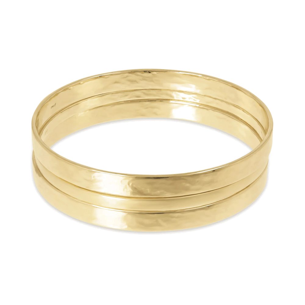 ETRUSCA | Set Tre Bracciali Rigidi Martellati e Satinati