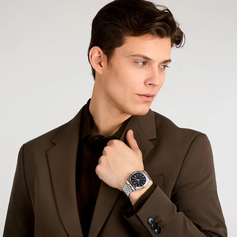 LUCIEN ROCHAT | Bienne 41 mm quadrante nero - foto 4