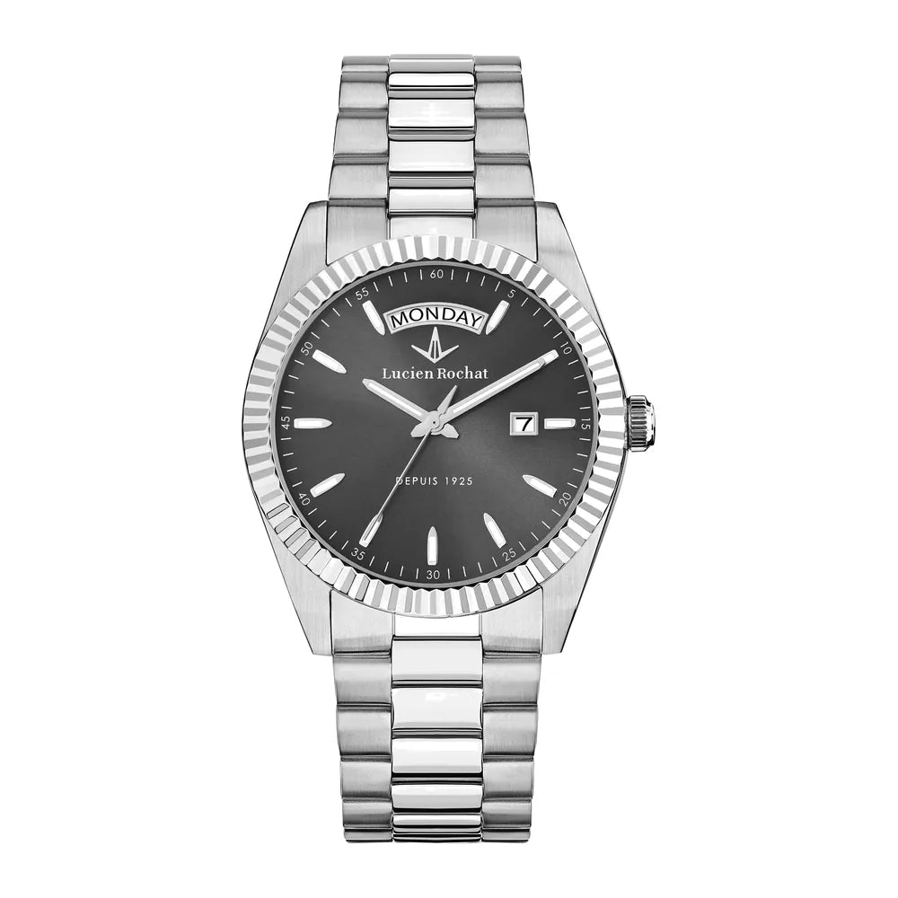 LUCIEN ROCHAT | Bienne 39 mm quadrante grigio