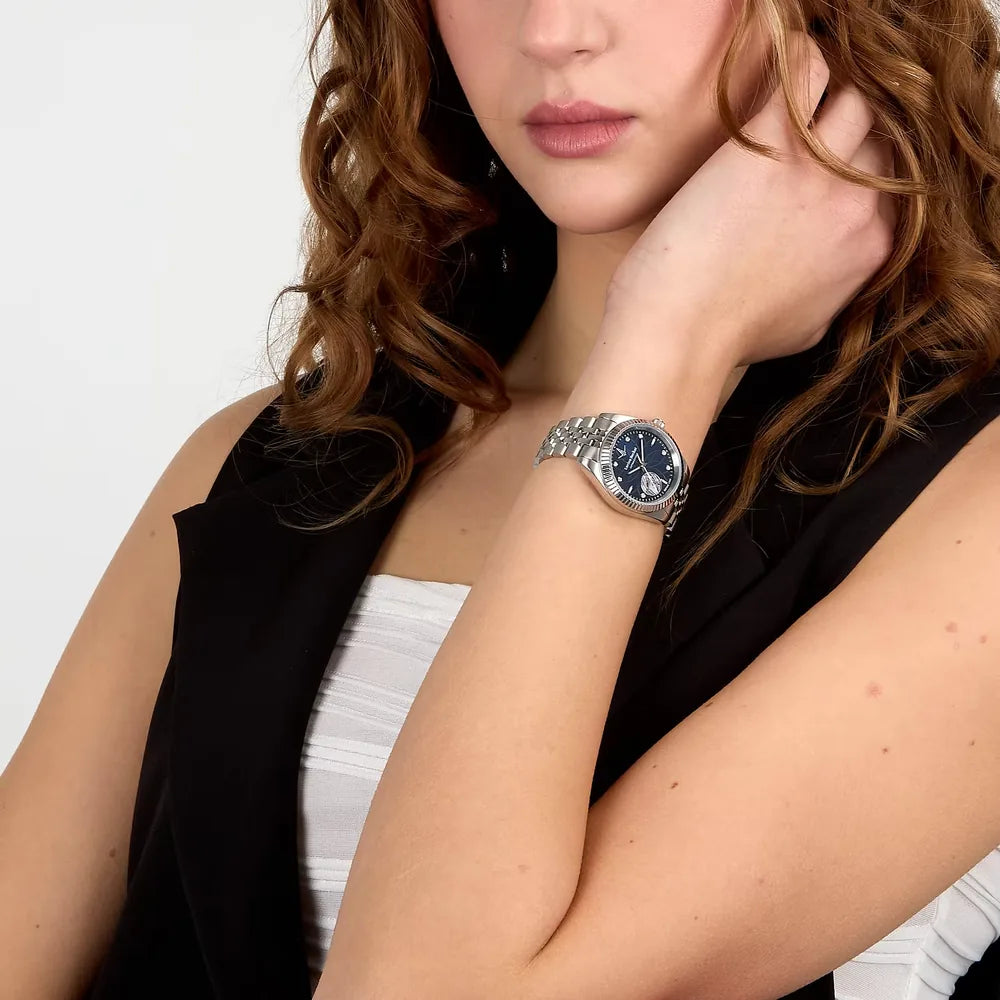 LUCIEN ROCHAT | Bienne Automatico 33 mm quadrante blu - foto 4