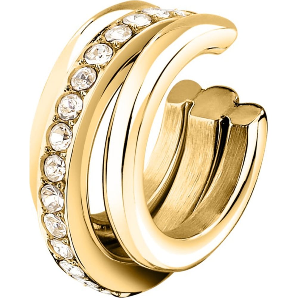 Mono Orecchino Earcuff a Cerchio in Acciaio Dorato e Cristalli Bianchi – Morellato SAUP41