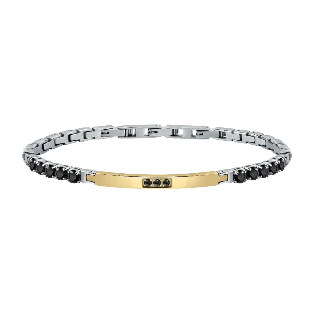 Bracciale Tennis in Acciaio Bicolore e Cristalli Neri – Morellato SAEV45