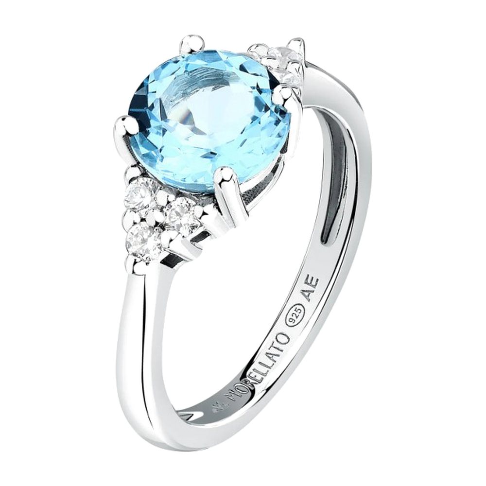 Anello Solitario Luminosa in Argento e Zirconi Azzurri – Morellato SAIW295