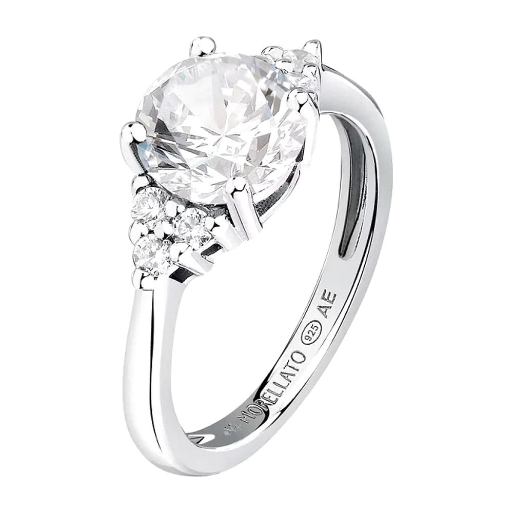 Anello Solitario Luminosa in Argento e Zirconi Bianchi – Morellato SAIW299