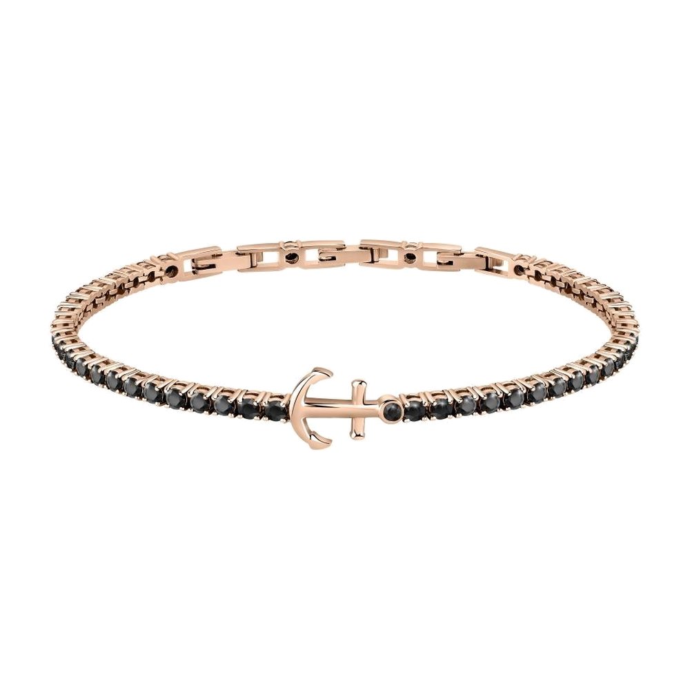 Bracciale Tennis Ancora in Argento Rosato e Zirconi Neri – Morellato SATT04