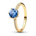 Anello Corona Scintillante Pietra Blu Pandora 168289C02