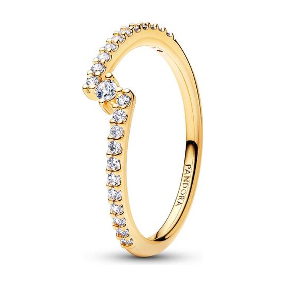 Anello Pavè Fascia Asimmetrica Dorato Pandora 165111C01