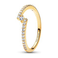 Anello Pavè Fascia Asimmetrica Dorato Pandora 165111C01