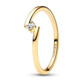 Anello Solitario Fascia Asimmetrica Dorato Pandora 165110C01
