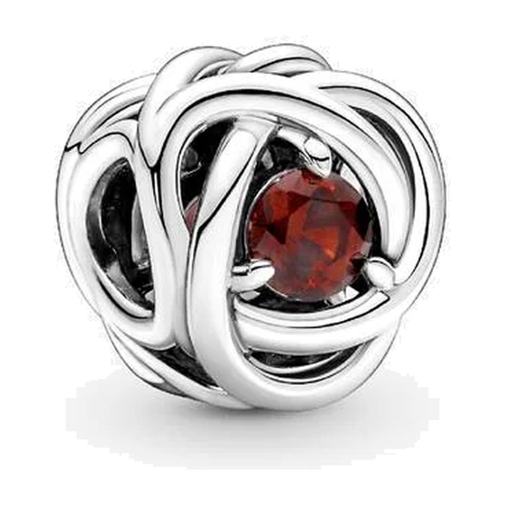 Charm Cerchio Eterno Rosso Gennaio Pandora 790065C06