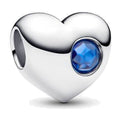 Charm Cuore con Pietra Blu Settembre da Incidere Pandora 794161C09