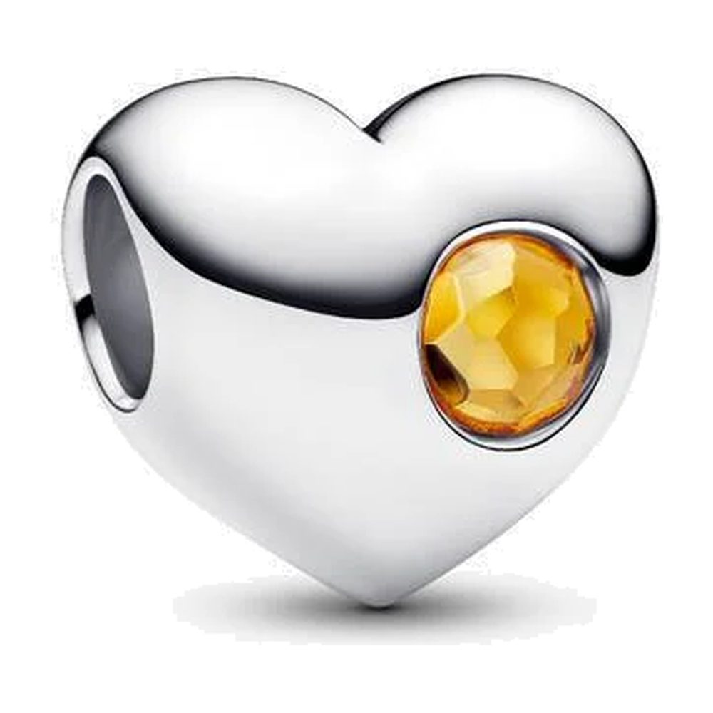 Charm Cuore con Pietra Miele Novembre da Incidere Pandora 794161C11