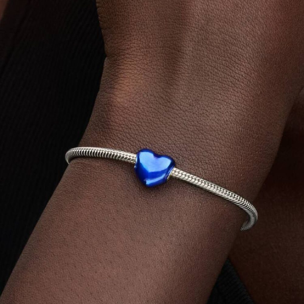 Charm Cuore Metallico Blu Pandora 793337C05 - foto 2