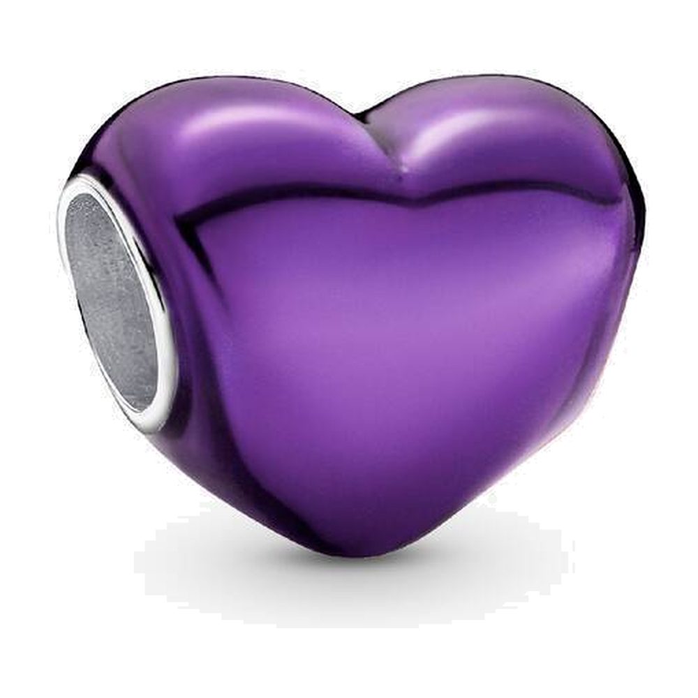 Charm Cuore Metallico Viola Pandora 793337C01