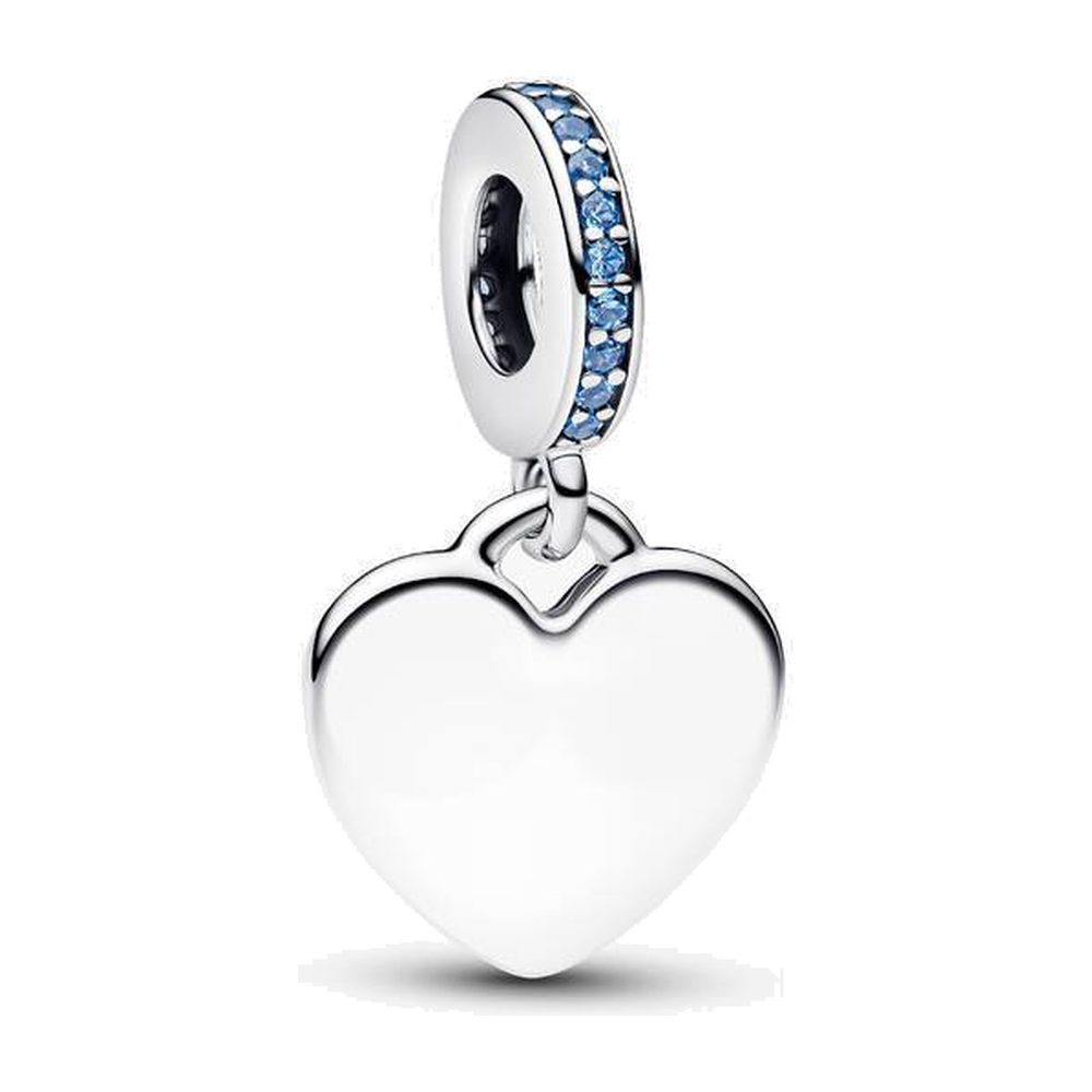 Charm Cuore Pendente da Incidere Blu Pandora 793926C03