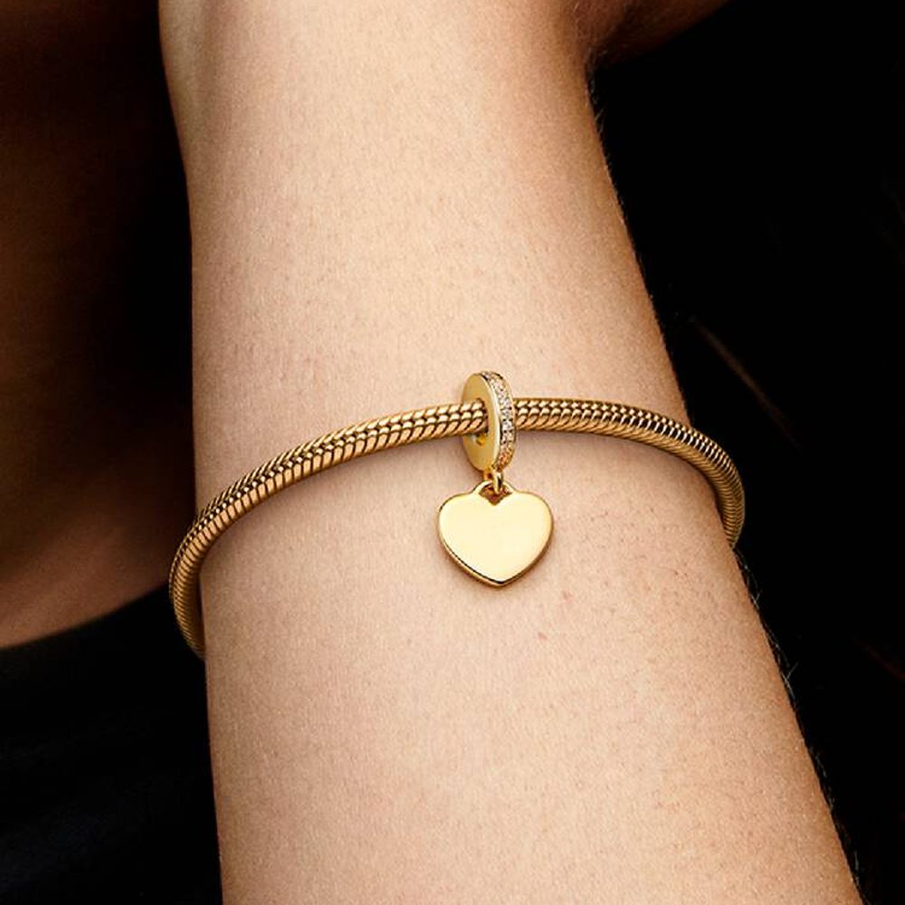 Charm Cuore Pendente da Incidere Dorato Pandora 768761C01 - foto 2